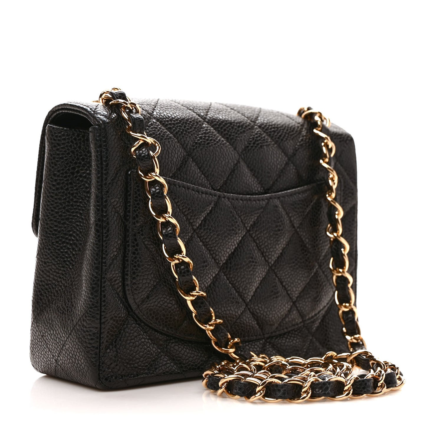 Caviar Quilted Mini Square Flap Black