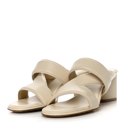 Bottega Veneta Vienna Calfskin The Band Cross Strap Mule Sandals 37 Sea Salt 3 of 10