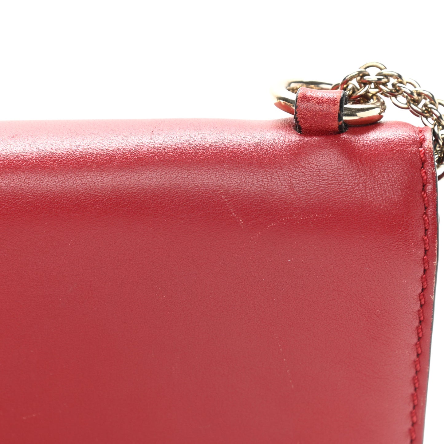 Vitello Medium Glam Lock Rockstud Flap Red
