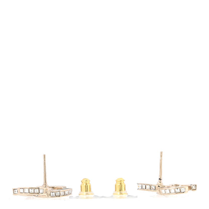 Chanel Metal Crystal CC Earrings 3 of 5
