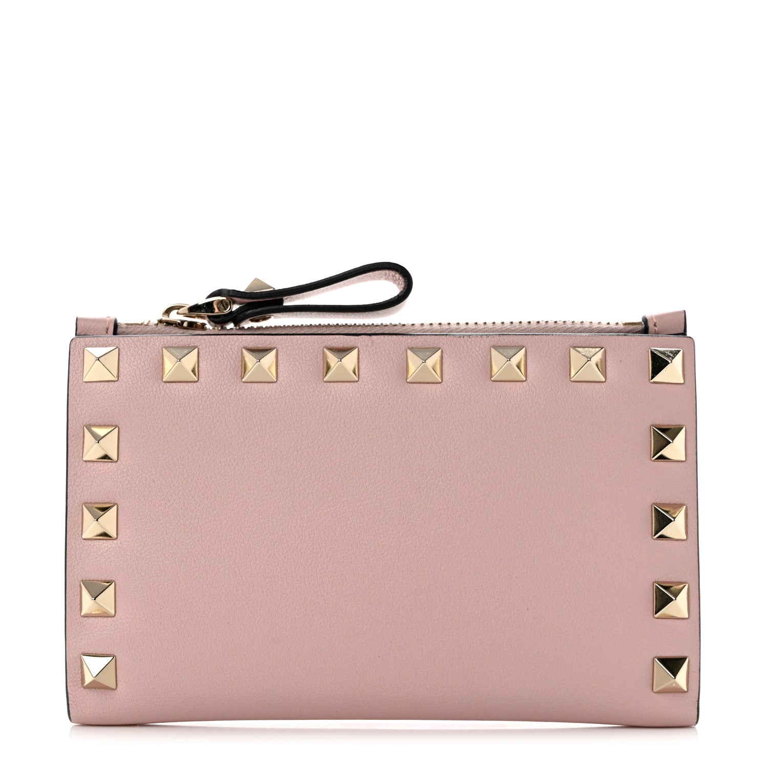 Valentino Garavani Nappa Rockstud Coin Purse Card Holder Water Rose 1 of 8