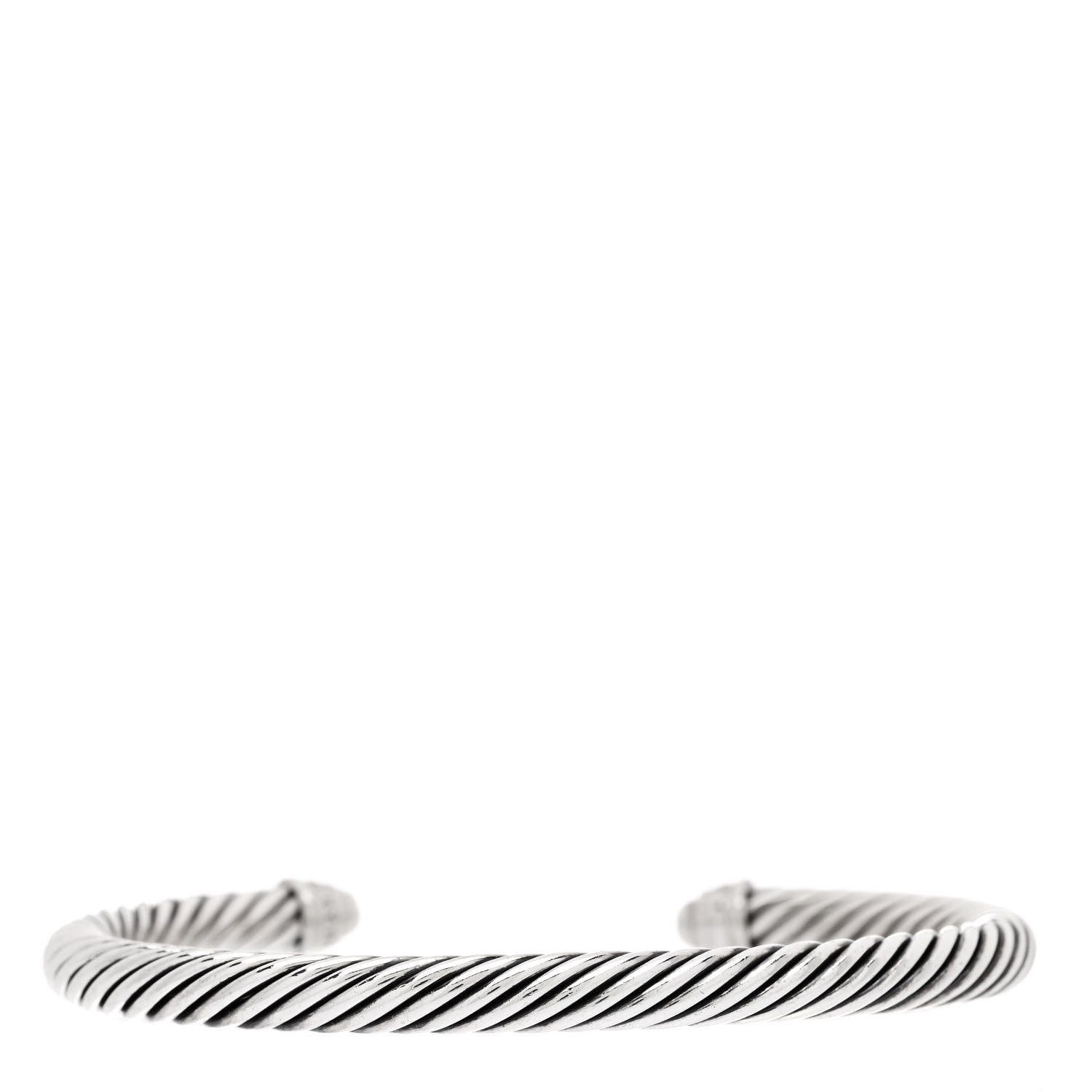 David Yurman Sterling Silver Diamond 5mm Cable Classics Dome Bracelet 2 of 3