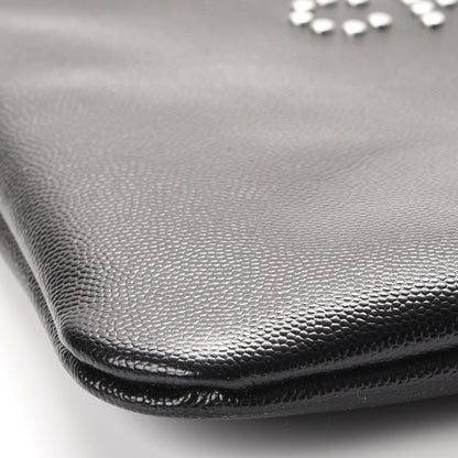Chanel Caviar Studded Medium Deauville Pouch Black 8 of 10