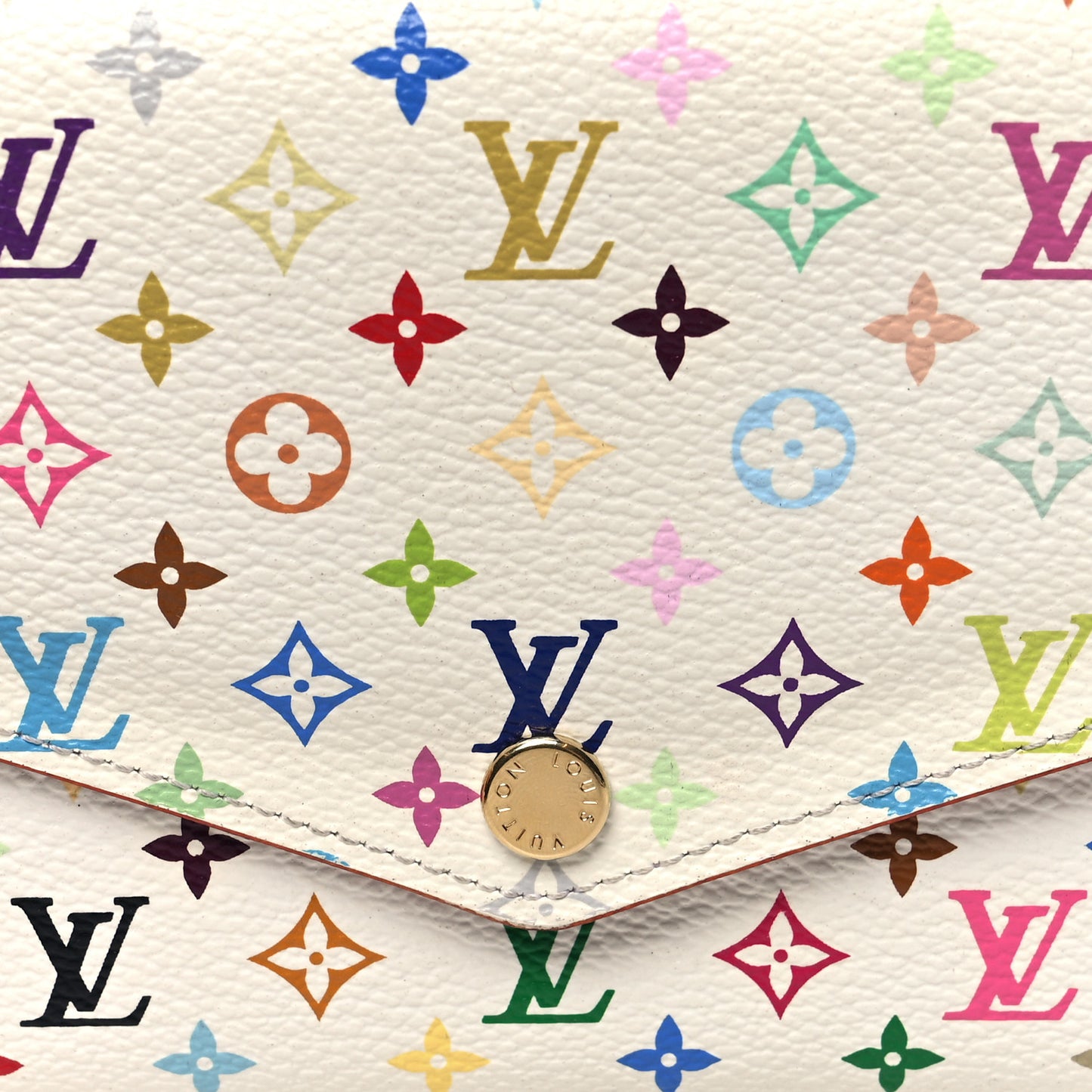 Monogram Multicolor Sarah Wallet NM White Litchi