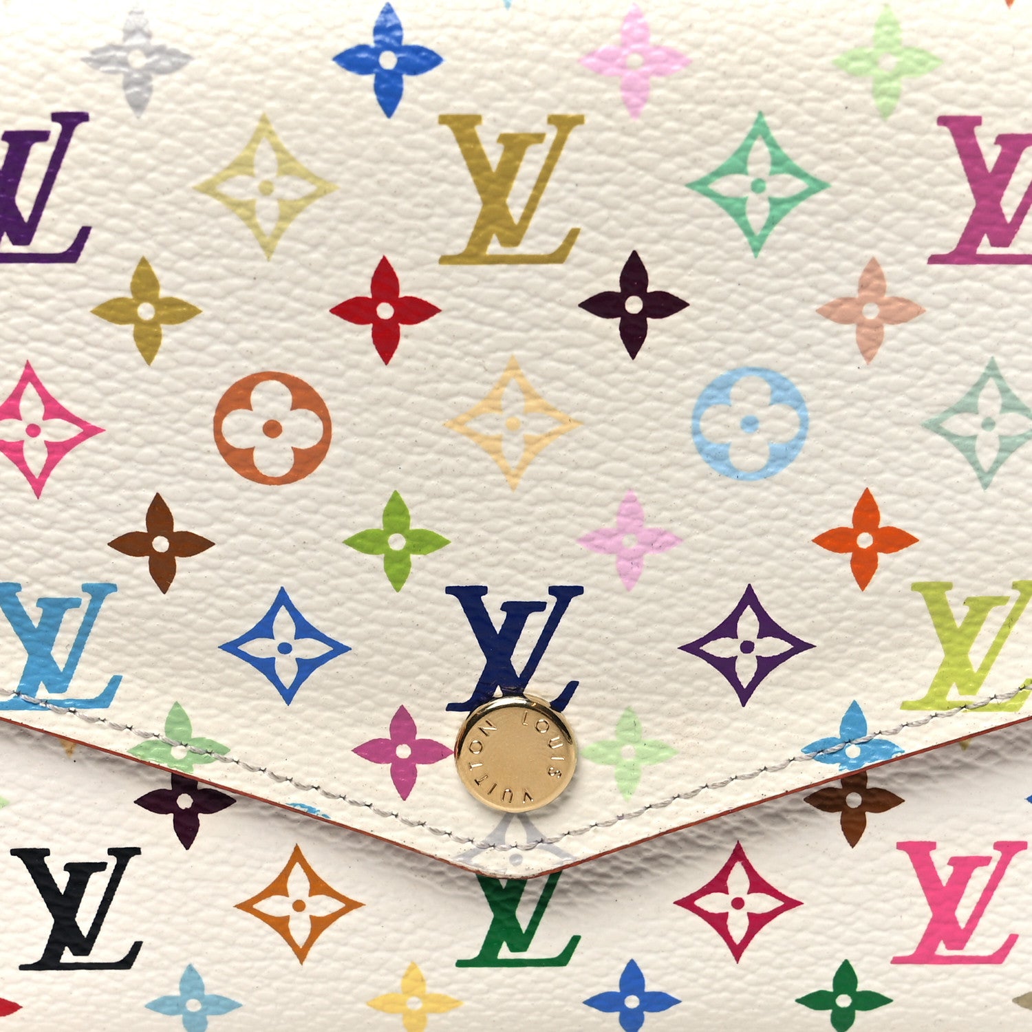 Louis Vuitton Monogram Multicolor Sarah Wallet NM White Litchi 7 of 10
