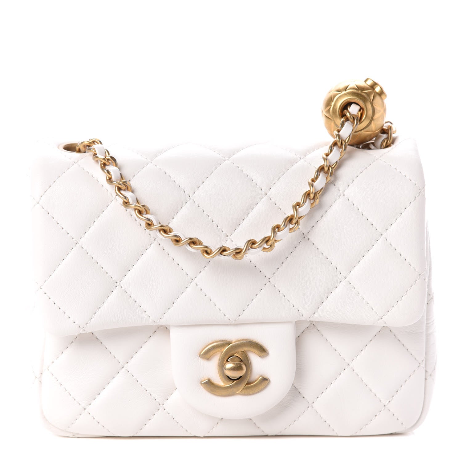 Chanel Lambskin Quilted Mini Pearl Crush Flap White 1 of 10