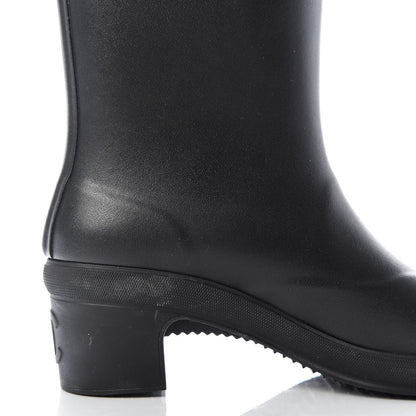 Chanel Rubber Logo Rain Boots 36 Black White 12 of 13