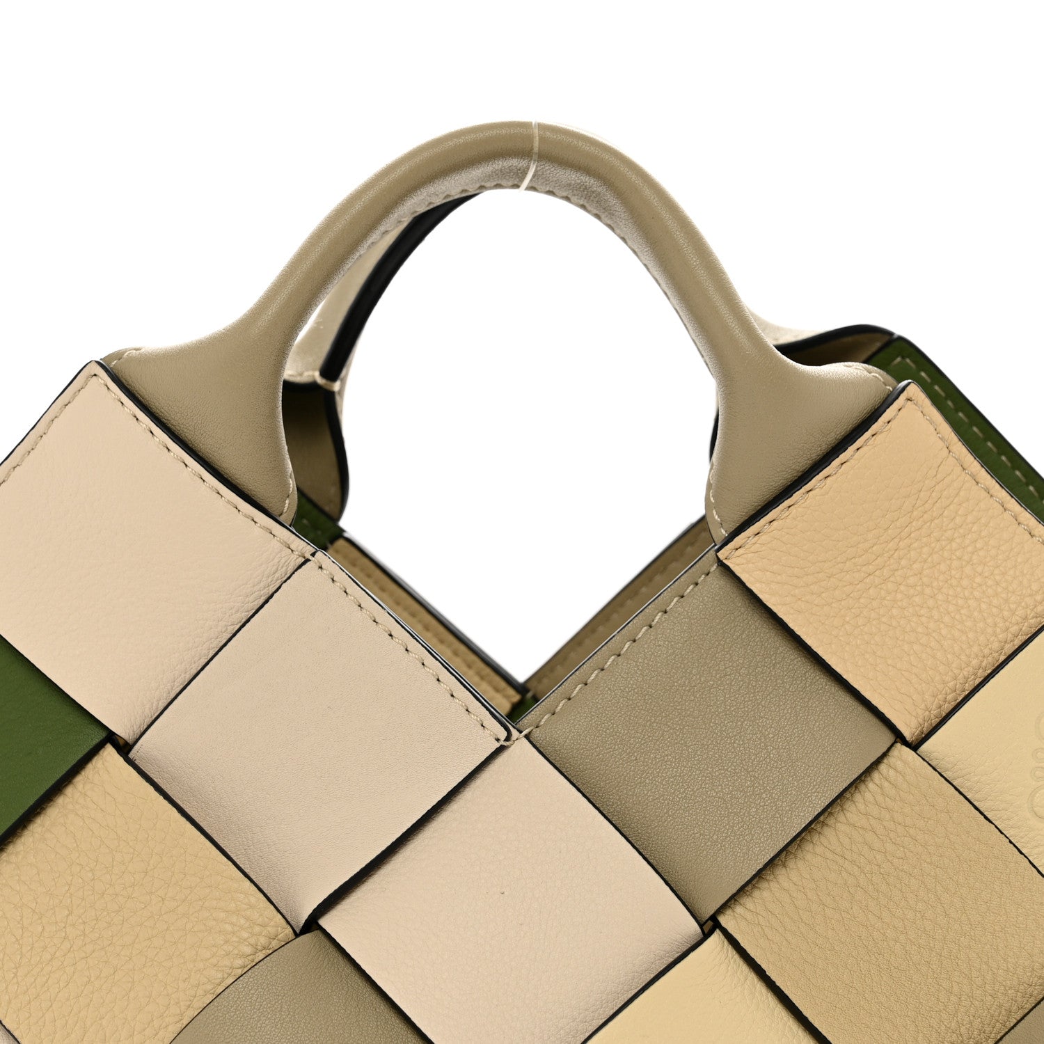 Loewe Calfskin Woven Small The Surplus Collection Basket Bag Avocado Ivory 5 of 9