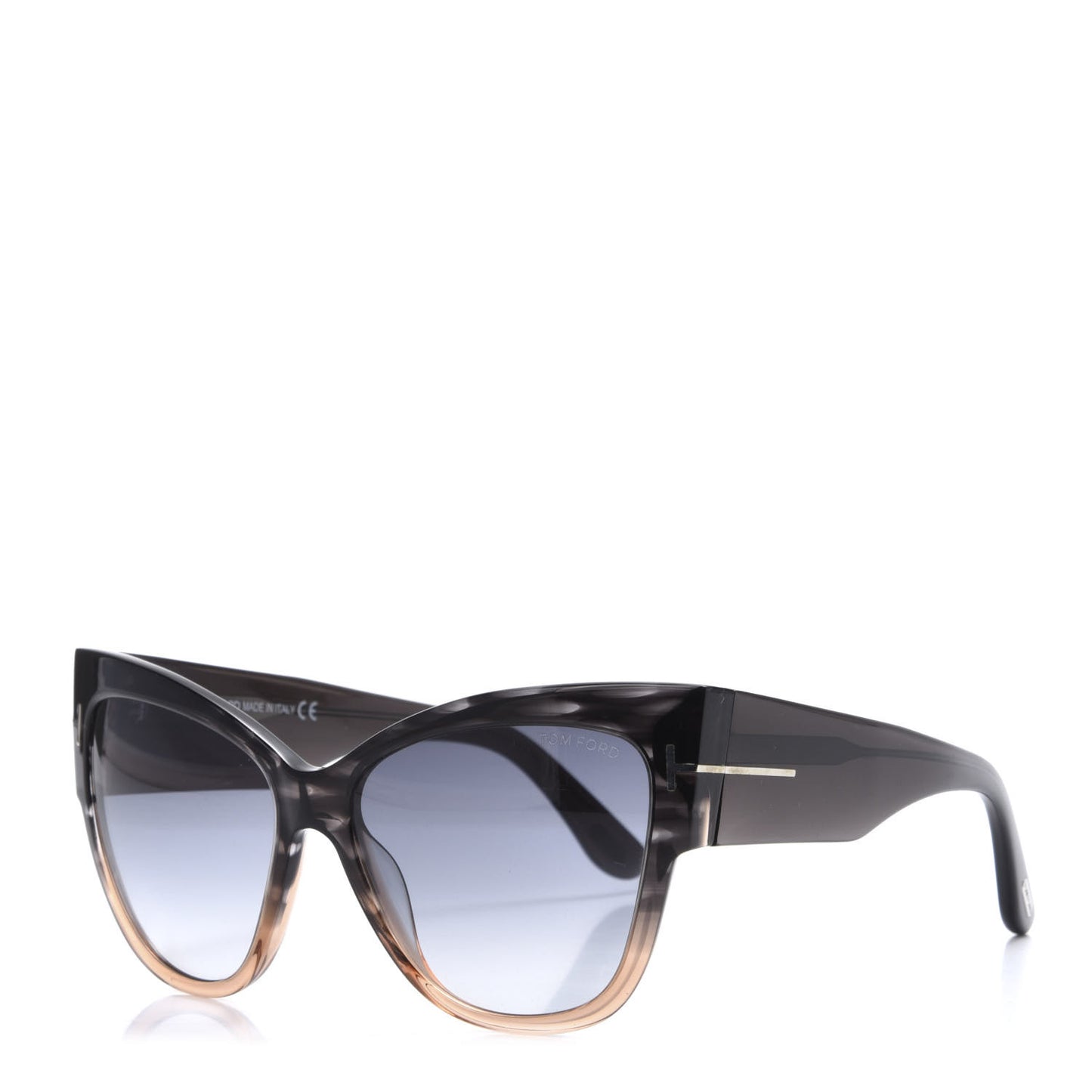 Acetate Anoushka Cat Eye Sunglasses TF371 Melange Grey Peach