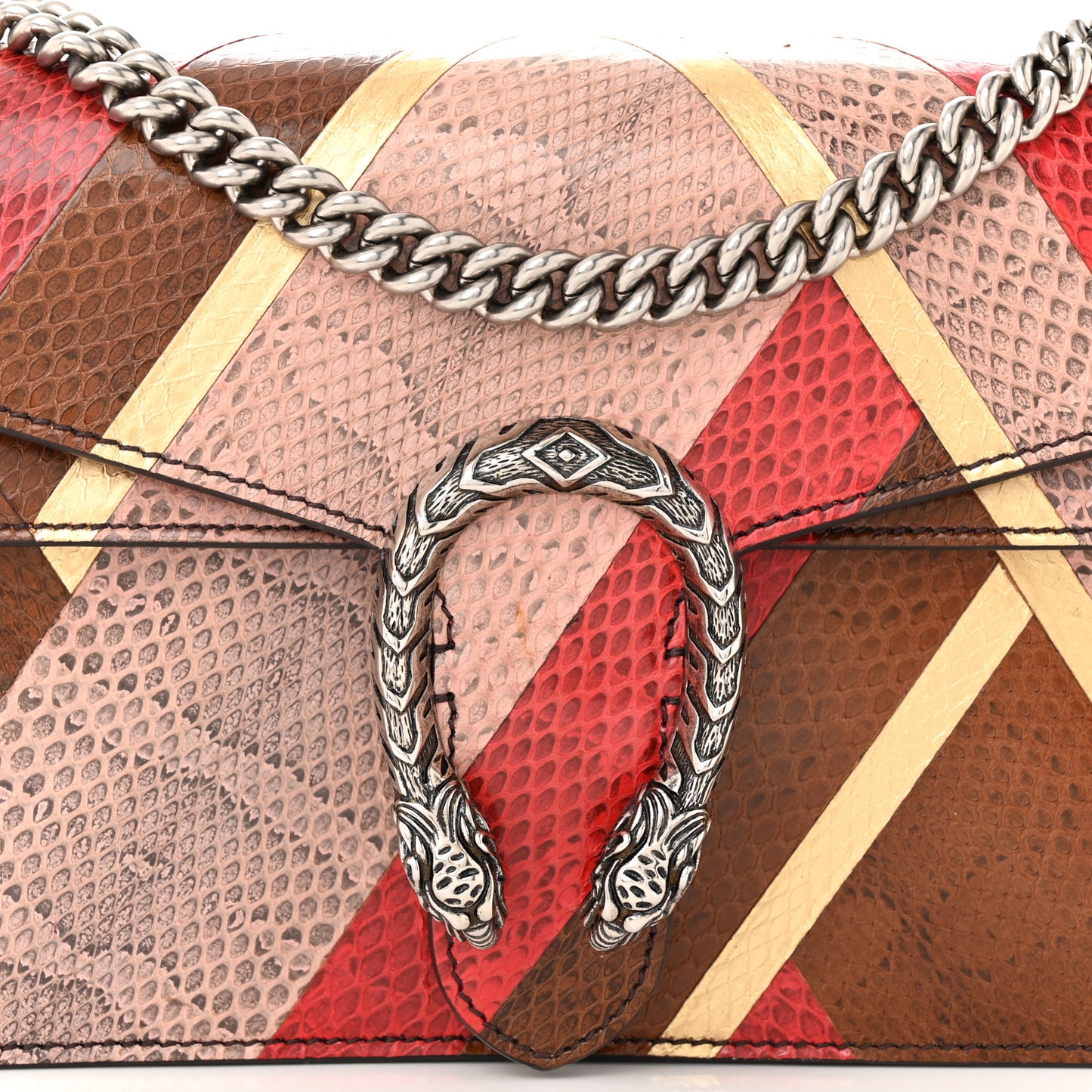 Ayers Snakeskin Chevron Small Dionysus Shoulder Bag Pink