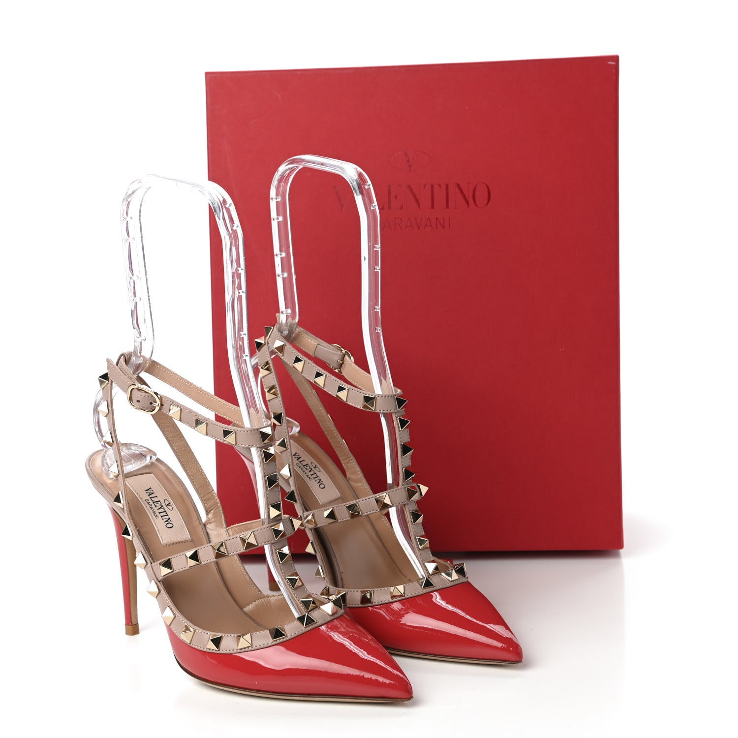 Valentino Garavani Patent Rockstud Ankle Strap 100mm Pumps 37 Rock Pink Poudre 9 of 11