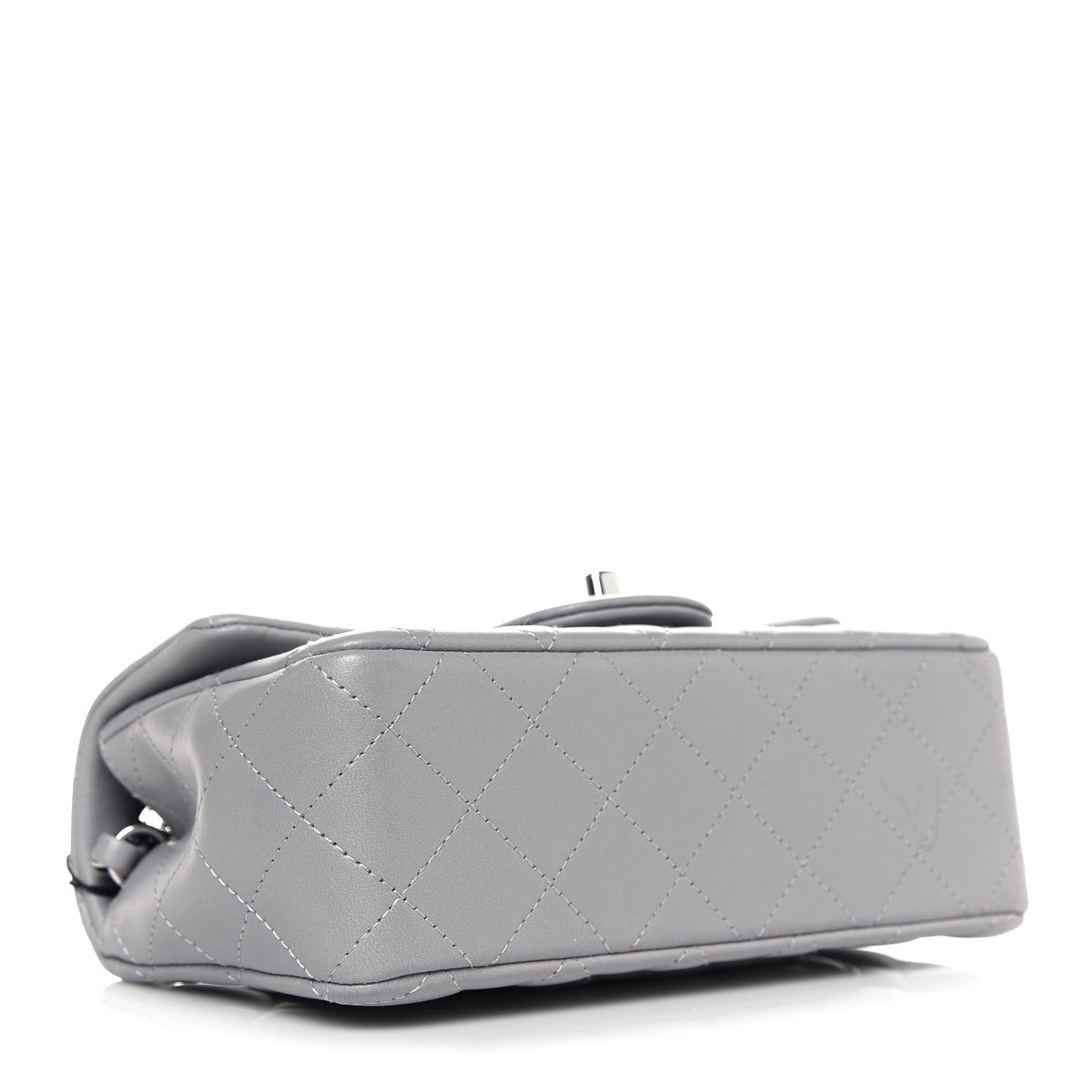 Chanel Lambskin Quilted Mini Rectangular Flap Grey 3 of 11