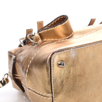 Chloe Metallic Calfskin Buckle Tote Gold 12 of 16