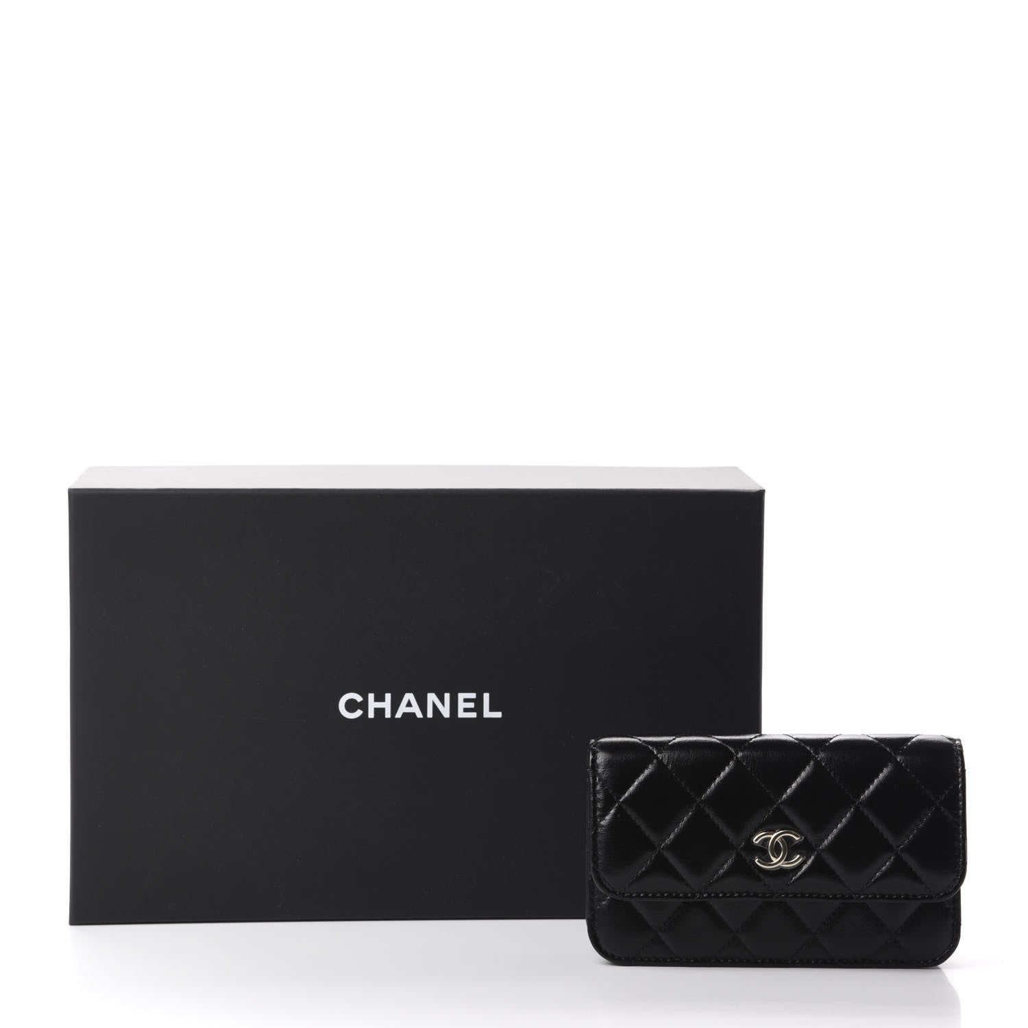 Chanel Calfskin Quilted Maxi Pearls Clutch With Chain Black 12 of 12