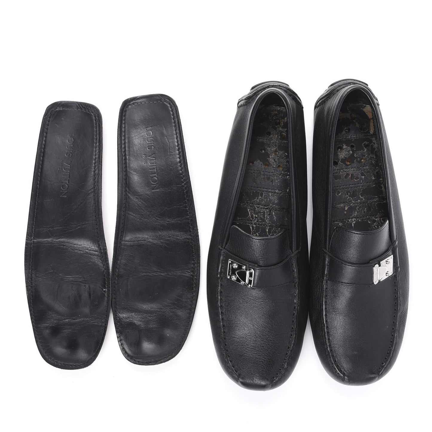 Calfskin Racetrack Moccasin Loafers 10.5 Black