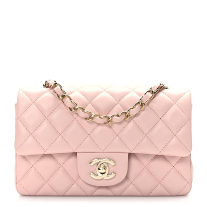 Chanel Lambskin Quilted Mini Rectangular Flap Light Pink 1 of 9