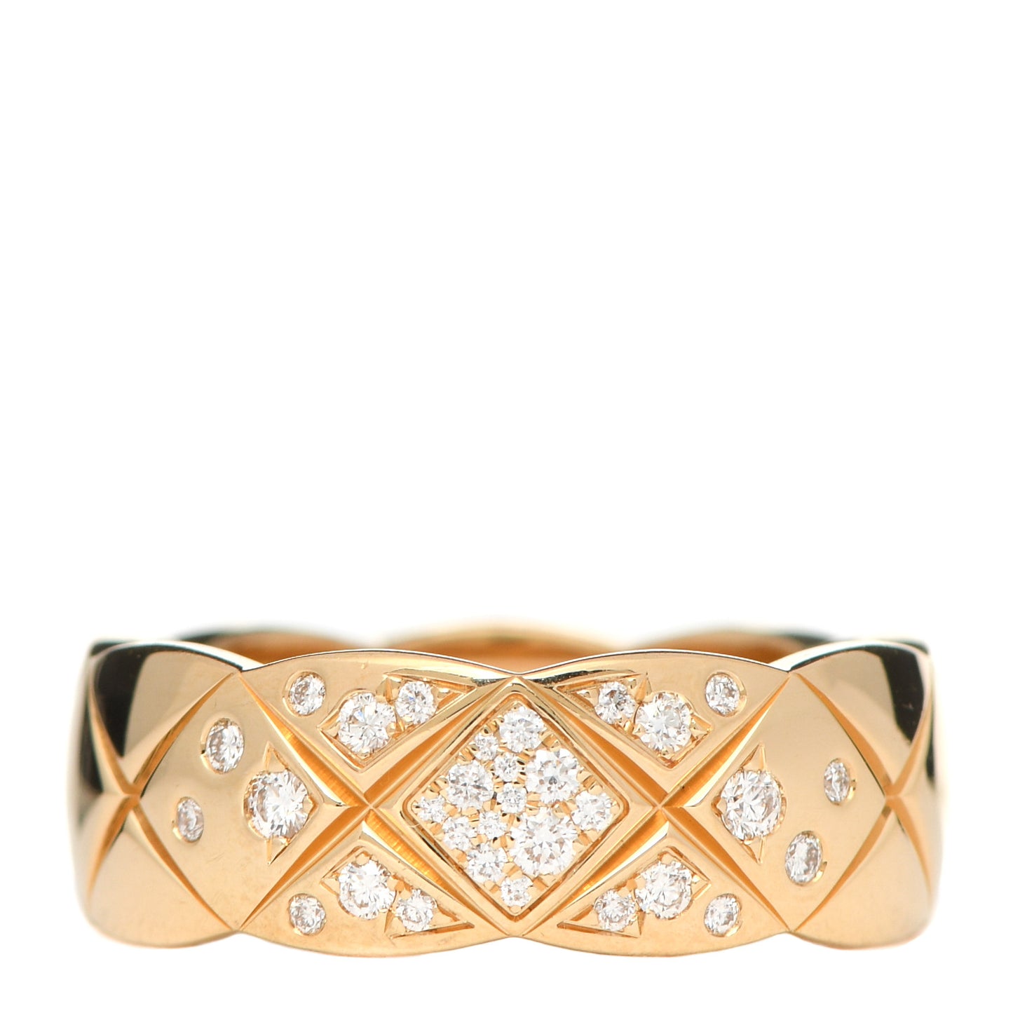 18K Yellow Gold Diamond Small Coco Crush Ring 49 4.75