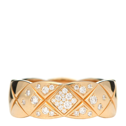 Chanel 18K Yellow Gold Diamond Small Coco Crush Ring 49 4.75 1 of 6