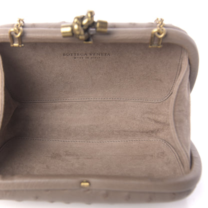 Bottega Veneta Ostrich Chain Knot Clutch New Steel 5 of 10