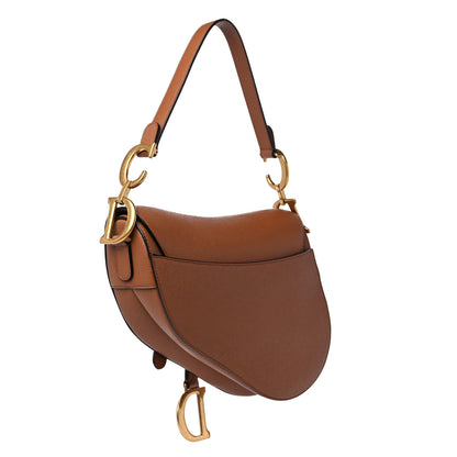 Christian Dior Grained Calfskin Saddle Bag Camello 3 of 9