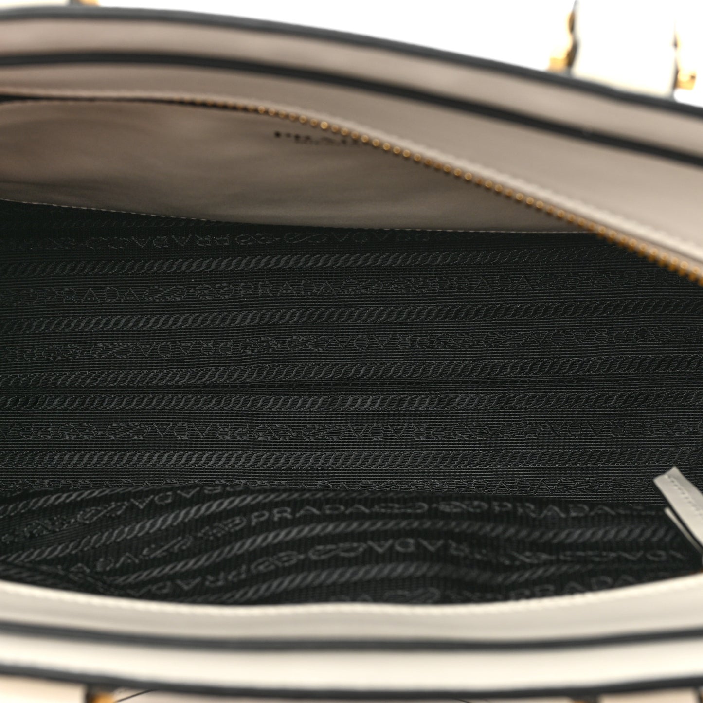 Saffiano Soft Calfskin Small Zippered Tote White