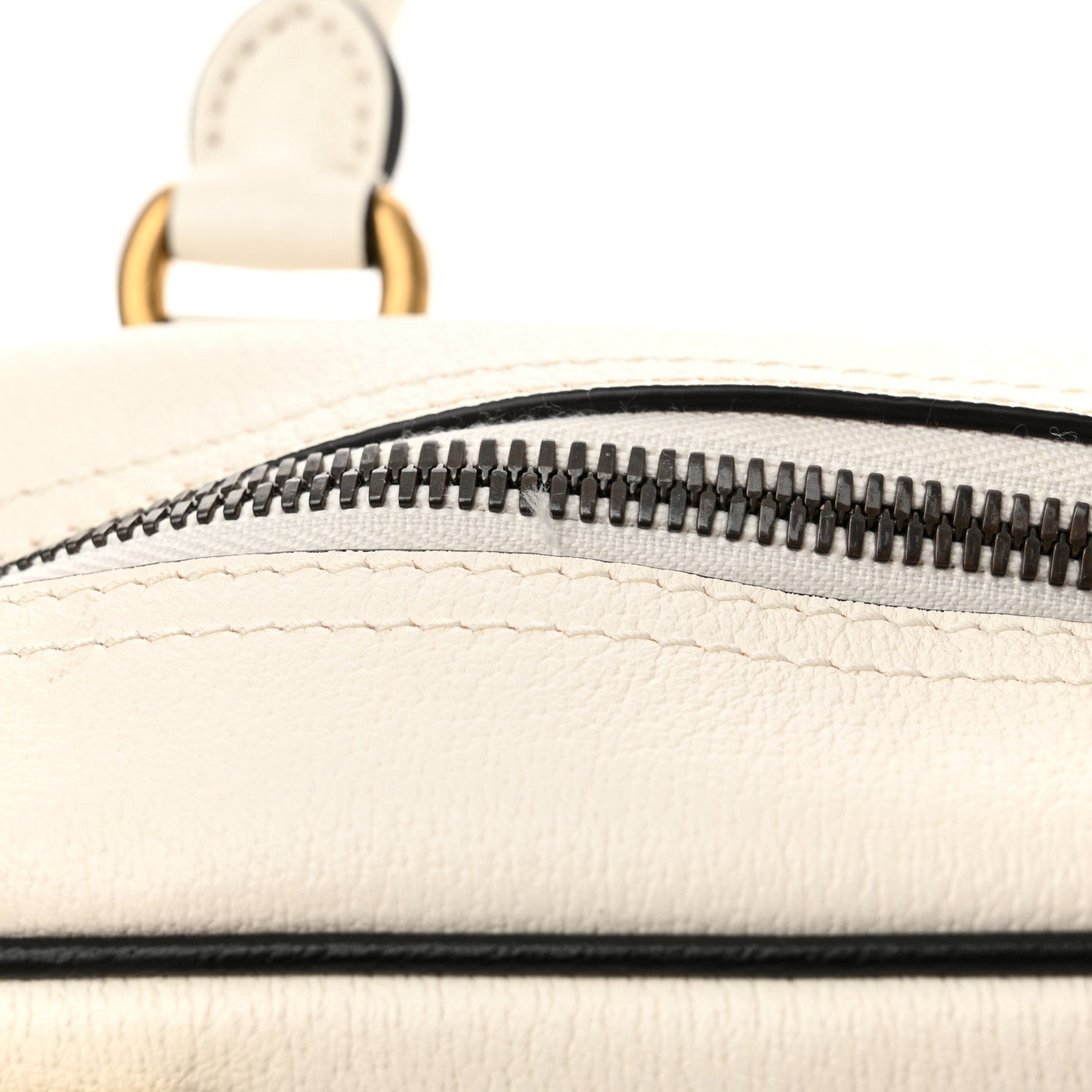 Gucci X ADIDAS Textured Dollar Calfskin Web Trefoil Logo Embossed Mini Bowling Bag Off White 12 of 14