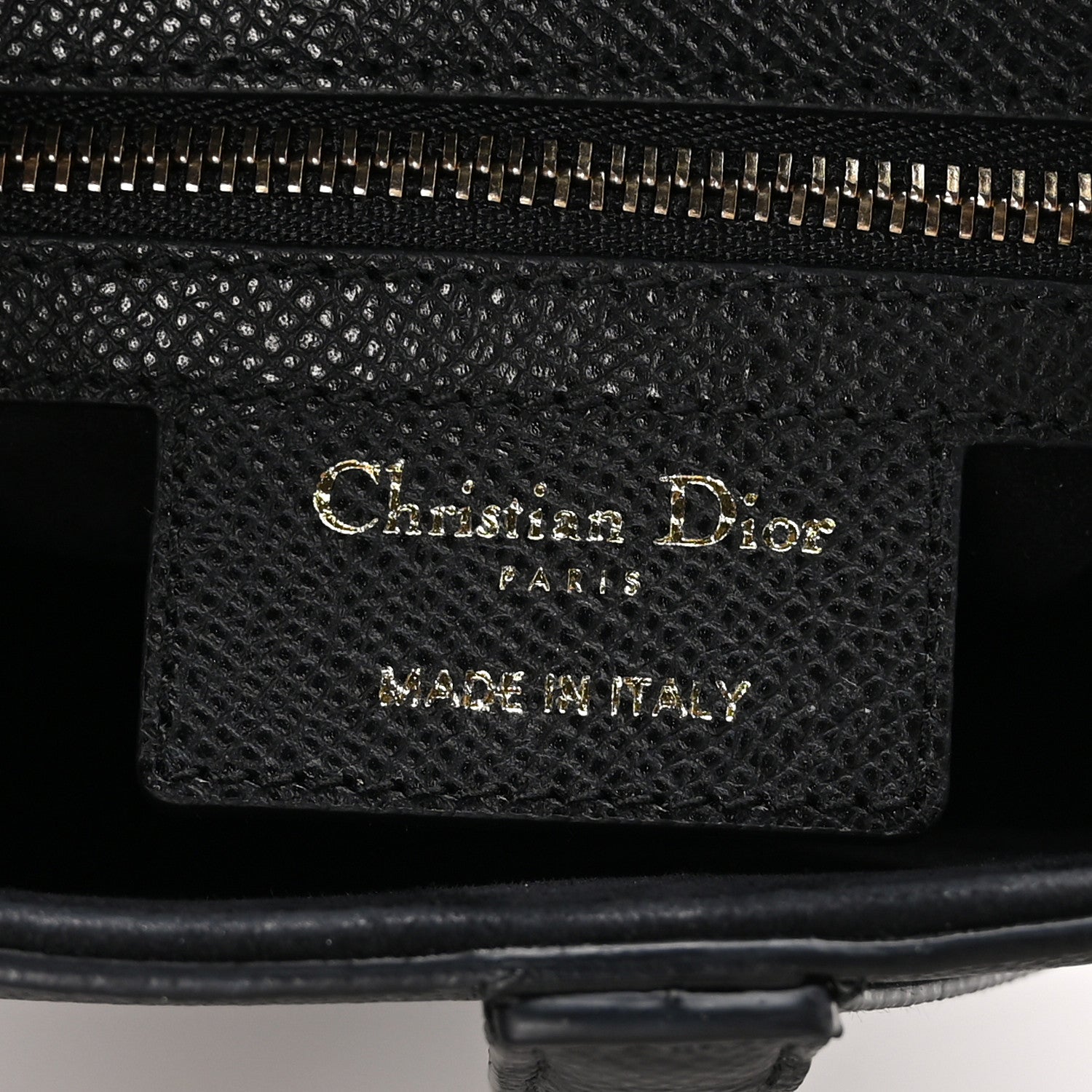 Christian Dior Grained Calfskin Saddle Bag With Strap Black 7 of 10