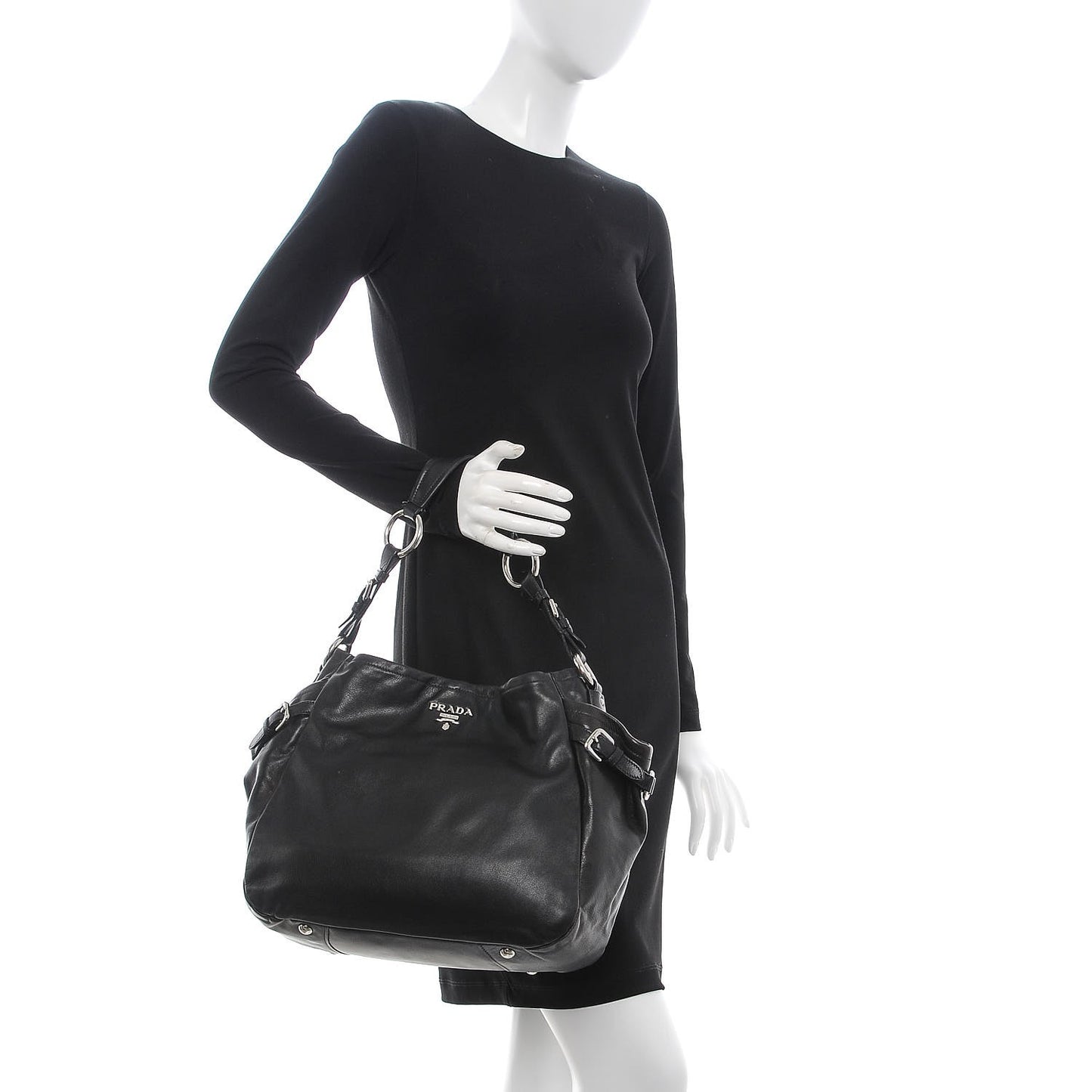 Soft Calf Two Pocket Hobo Nero Black