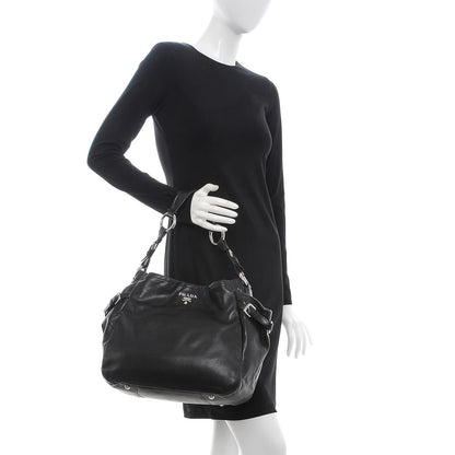 Prada Soft Calf Two Pocket Hobo Nero Black 2 of 8