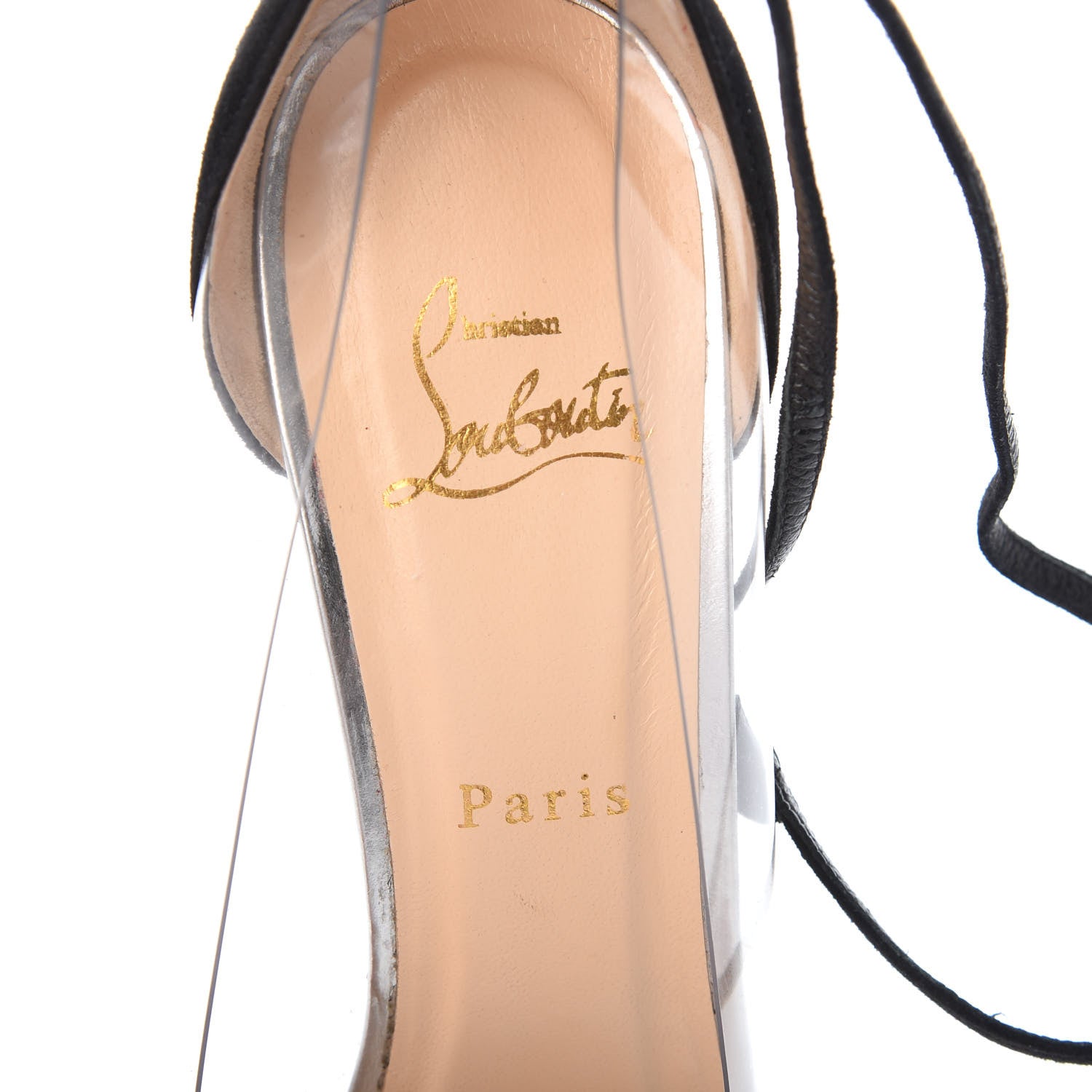 Christian Louboutin Veau Velours PVC Un Bout 120 Pumps 39.5 Black 6 of 7