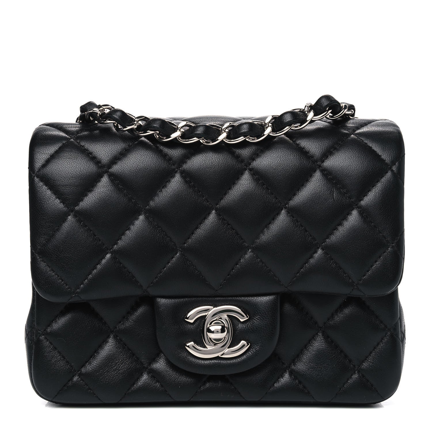 Chanel Lambskin Quilted Mini Square Flap Black 1 of 4