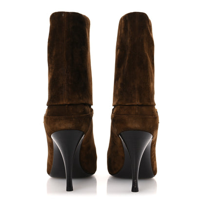 Saint Laurent Suede Vicky 90 Booties 36 Land 6 of 11