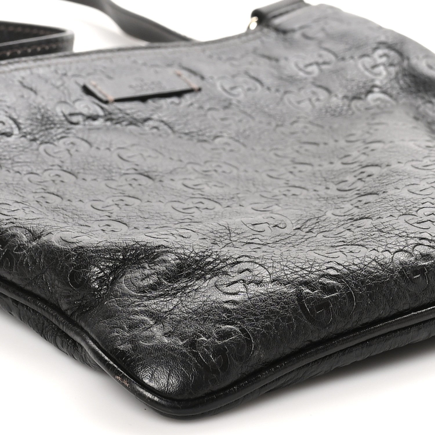 Gucci Guccissima Small Flat Messenger Bag Dark Brown 9 of 10