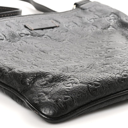 Gucci Guccissima Small Flat Messenger Bag Dark Brown 9 of 10