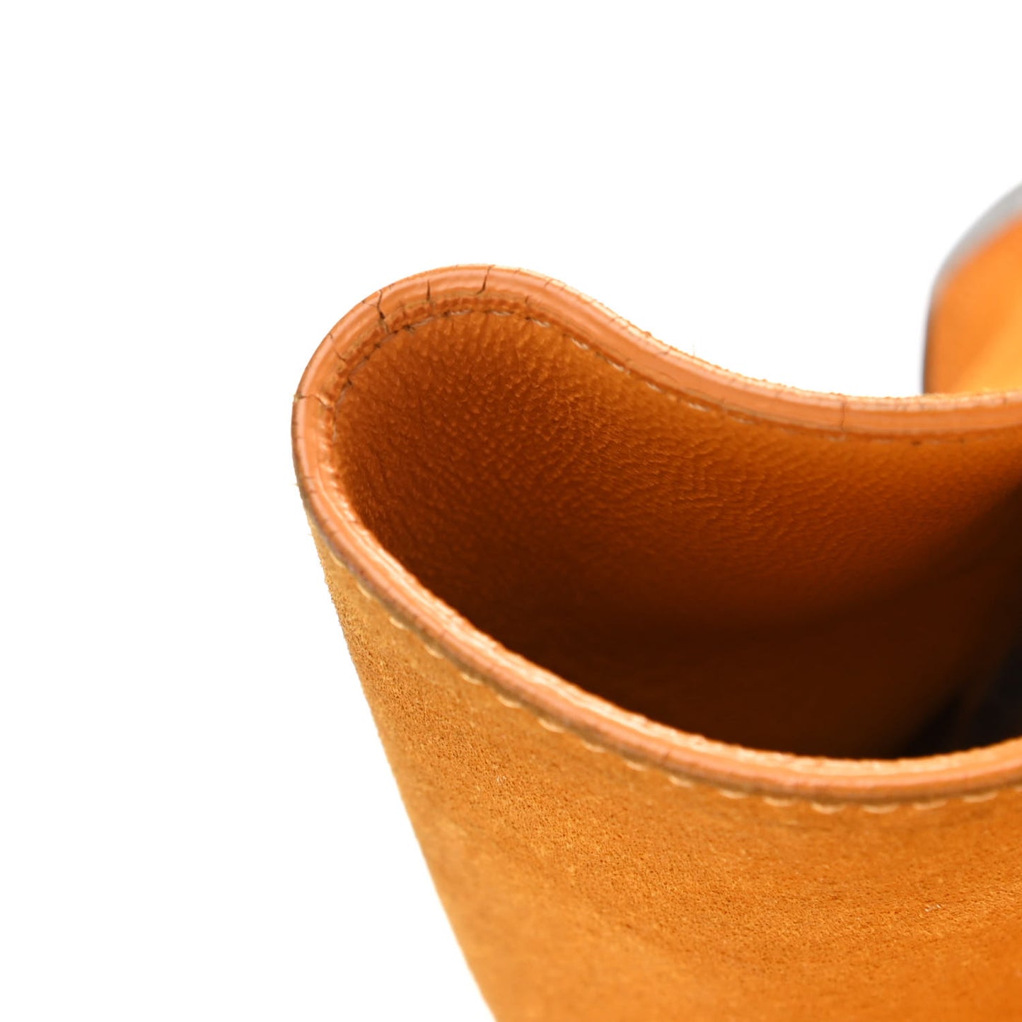 Drummed Calfskin Suede Medium Trapeze Ocre