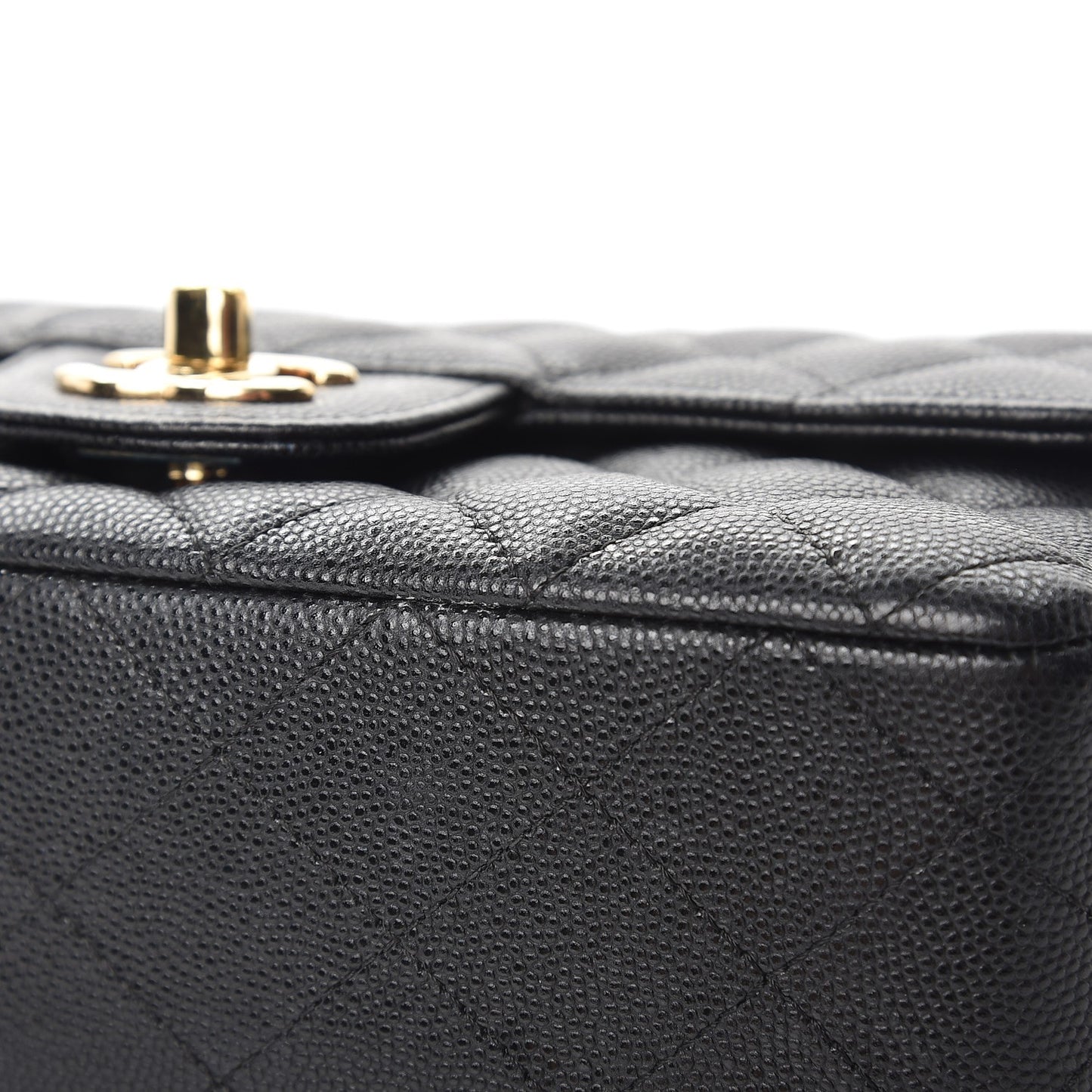 Caviar Quilted Mini Rectangular Flap Black