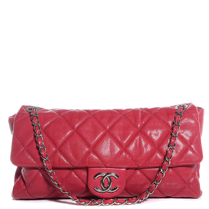 Chanel Glazed Caviar Medium Nature Flap Bag Red 1 of 9