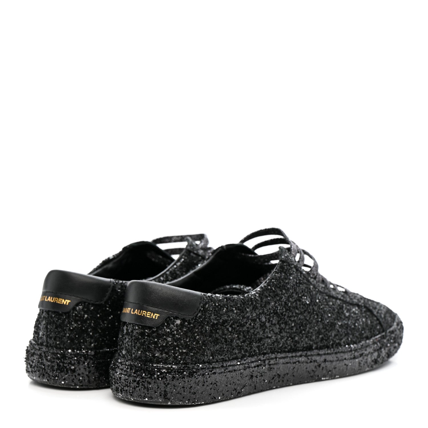 Saint Laurent Calfskin Crystal Glitter Andy Sneakers 38.5 Black 8 of 20
