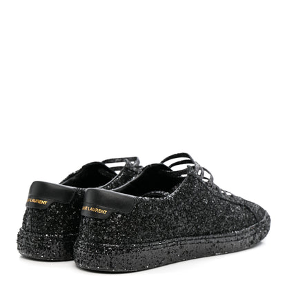 Saint Laurent Calfskin Crystal Glitter Andy Sneakers 38.5 Black 8 of 20