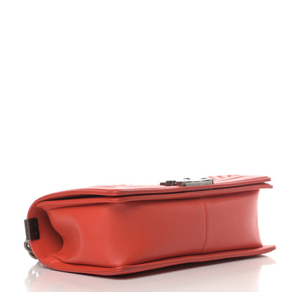 Chanel Wrinkled Lambskin Chevron Quilted Medium Boy Flap Orange 4 of 14