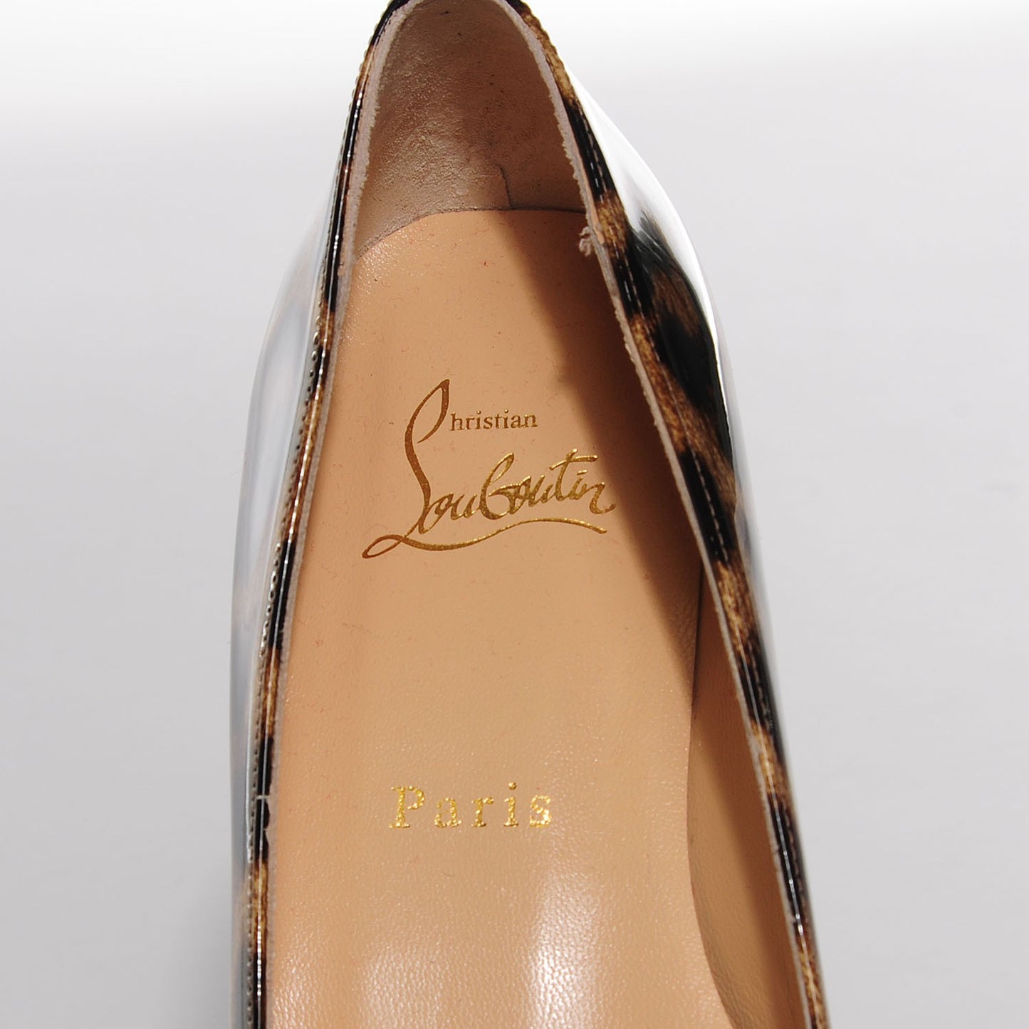 Patent Leopard Print Gozul Flats 36.5