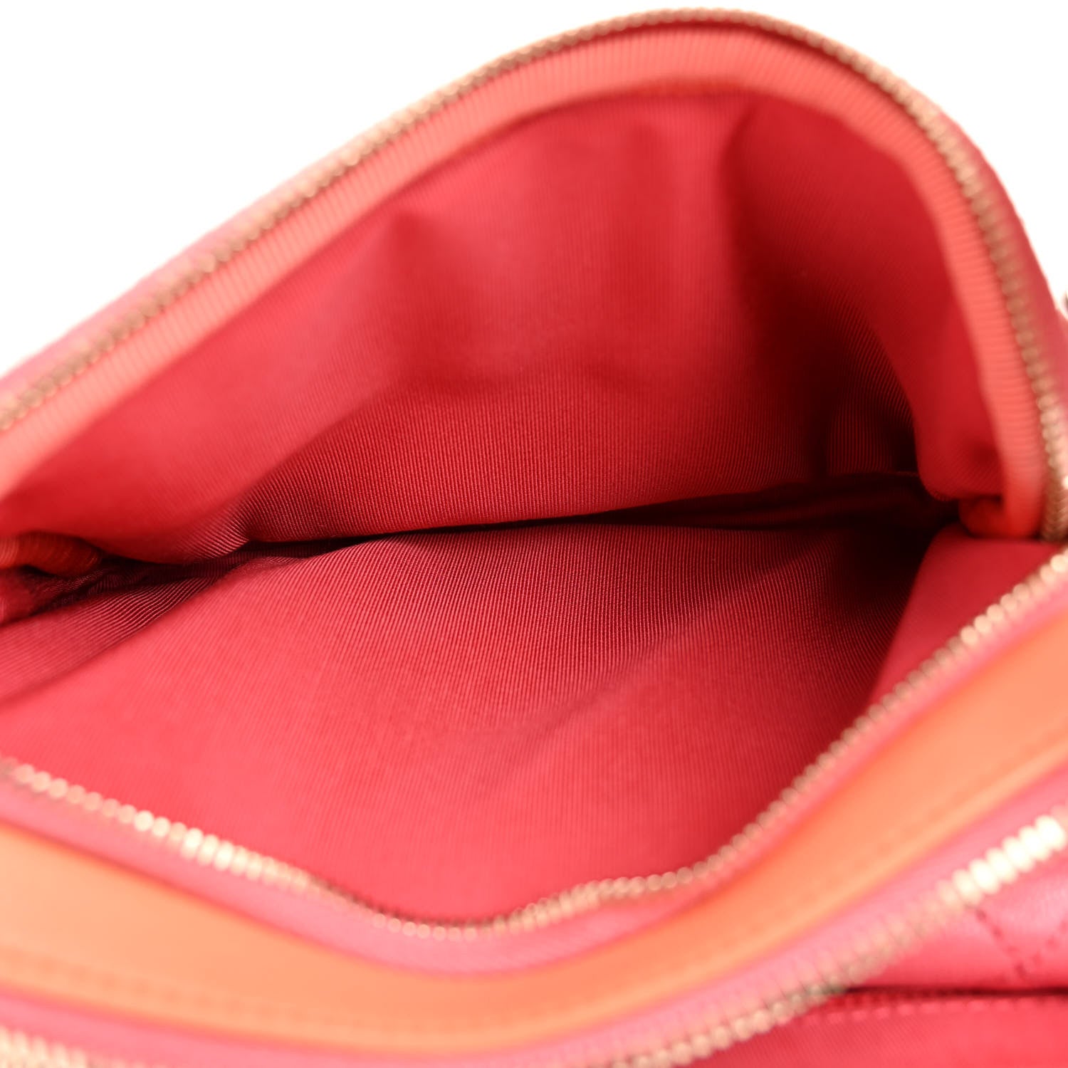 Chanel Goatskin Quilted Tri-Color In & Out Waist Bag Orange Green Pink 7 of 13