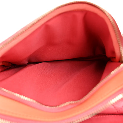 Chanel Goatskin Quilted Tri-Color In & Out Waist Bag Orange Green Pink 7 of 13