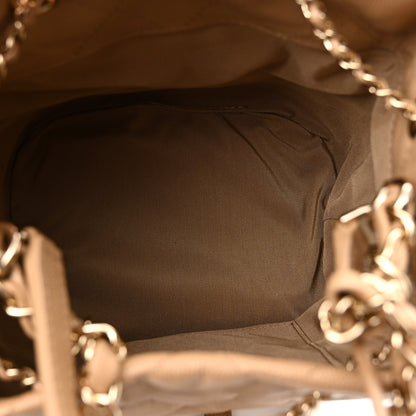 Chanel Caviar Quilted Rolled Up Bucket Drawstring Bag Beige 5 of 10