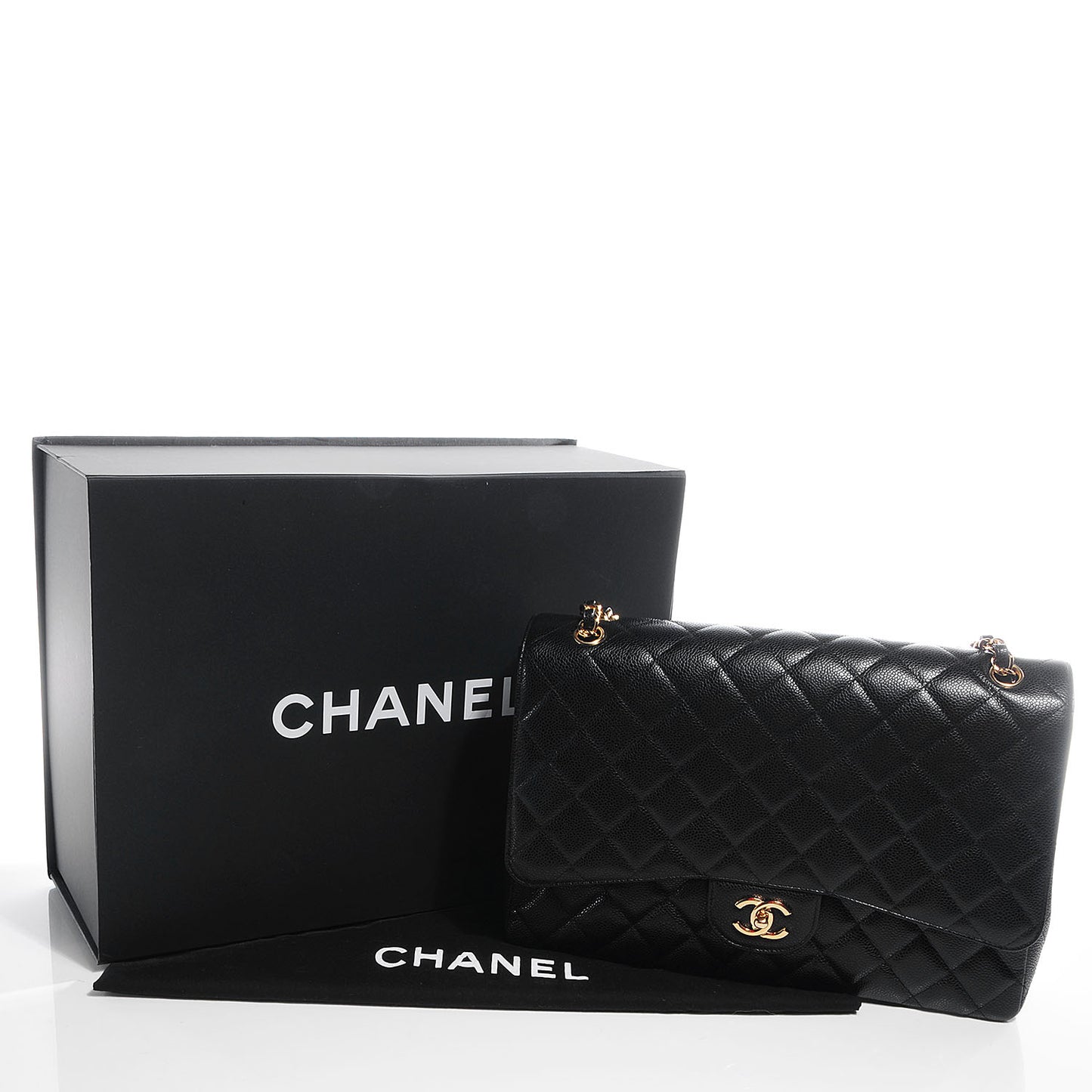 Caviar Maxi Single Flap Black