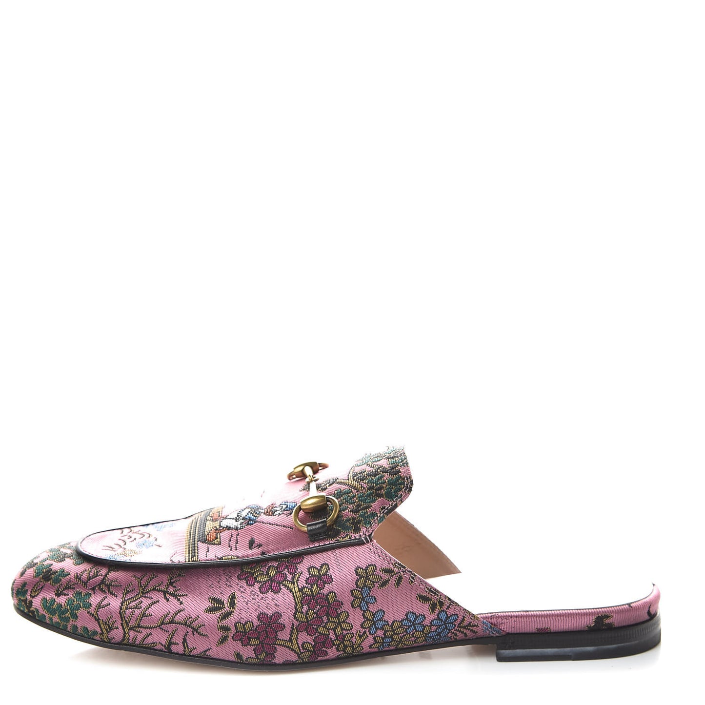 X DISNEY Jacquard Japanese Donald Duck Womens Princetown Slippers 38.5 Pink Black