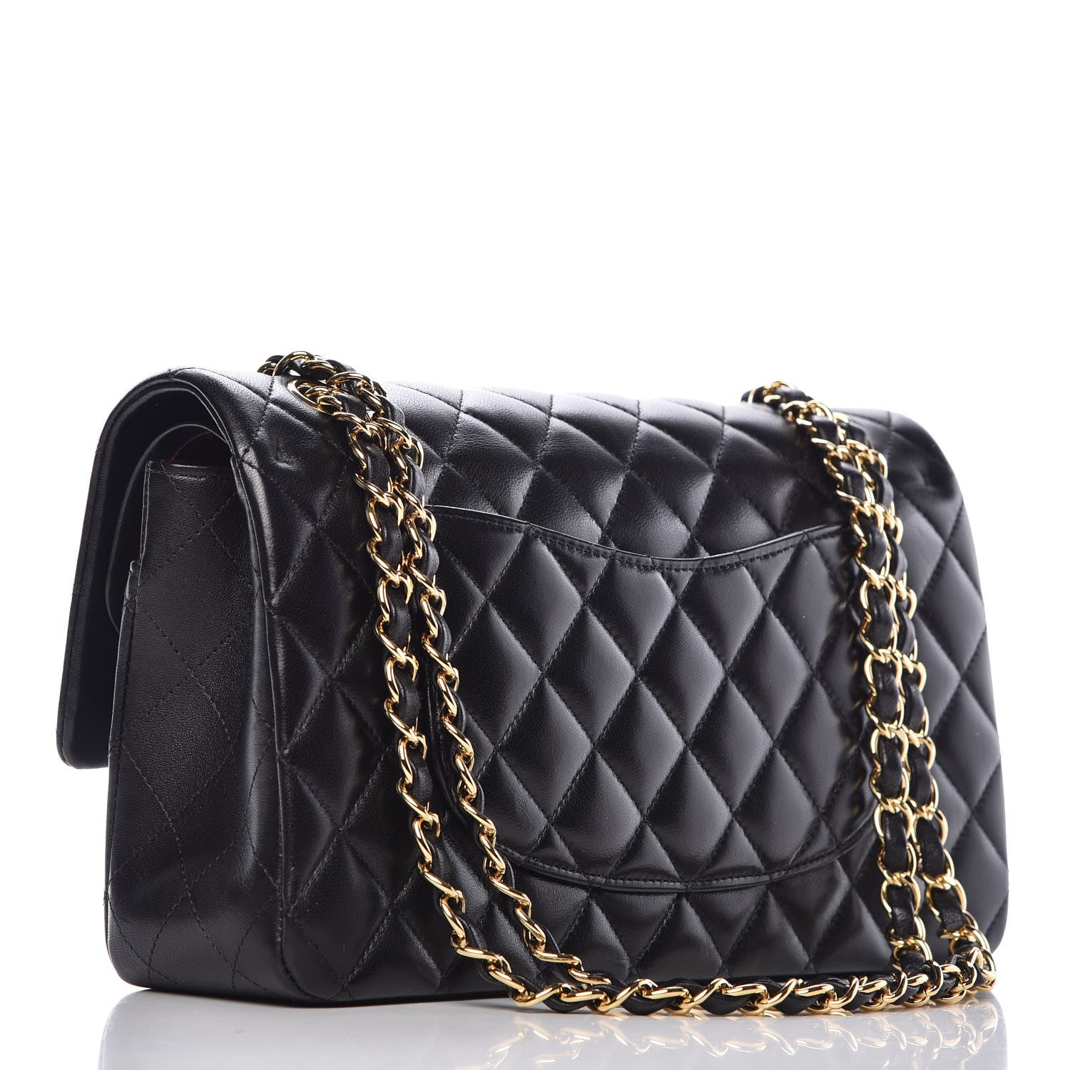 Chanel Lambskin Quilted Medium Double Flap Black 3 of 9