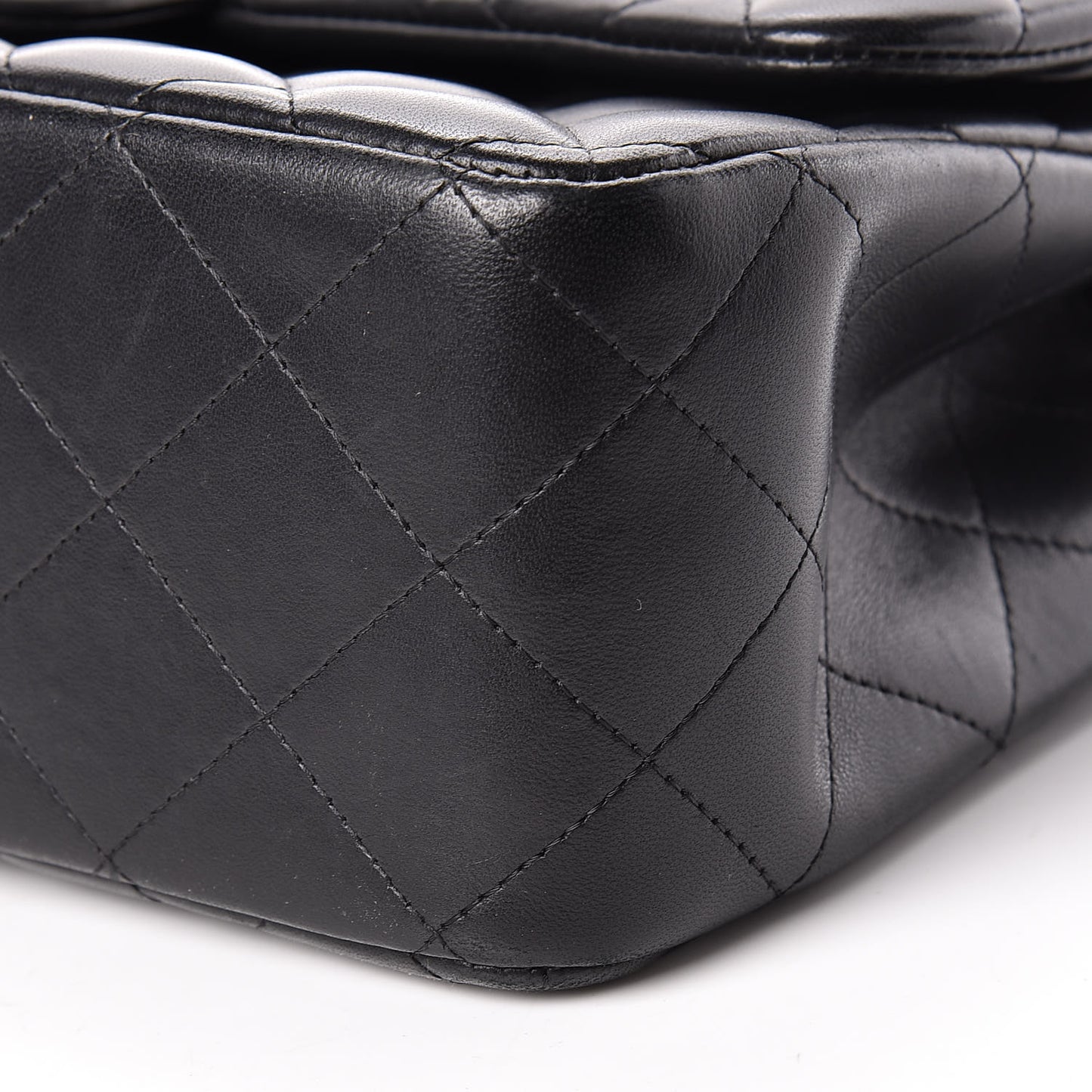 Lambskin Quilted Jumbo Double Flap Black