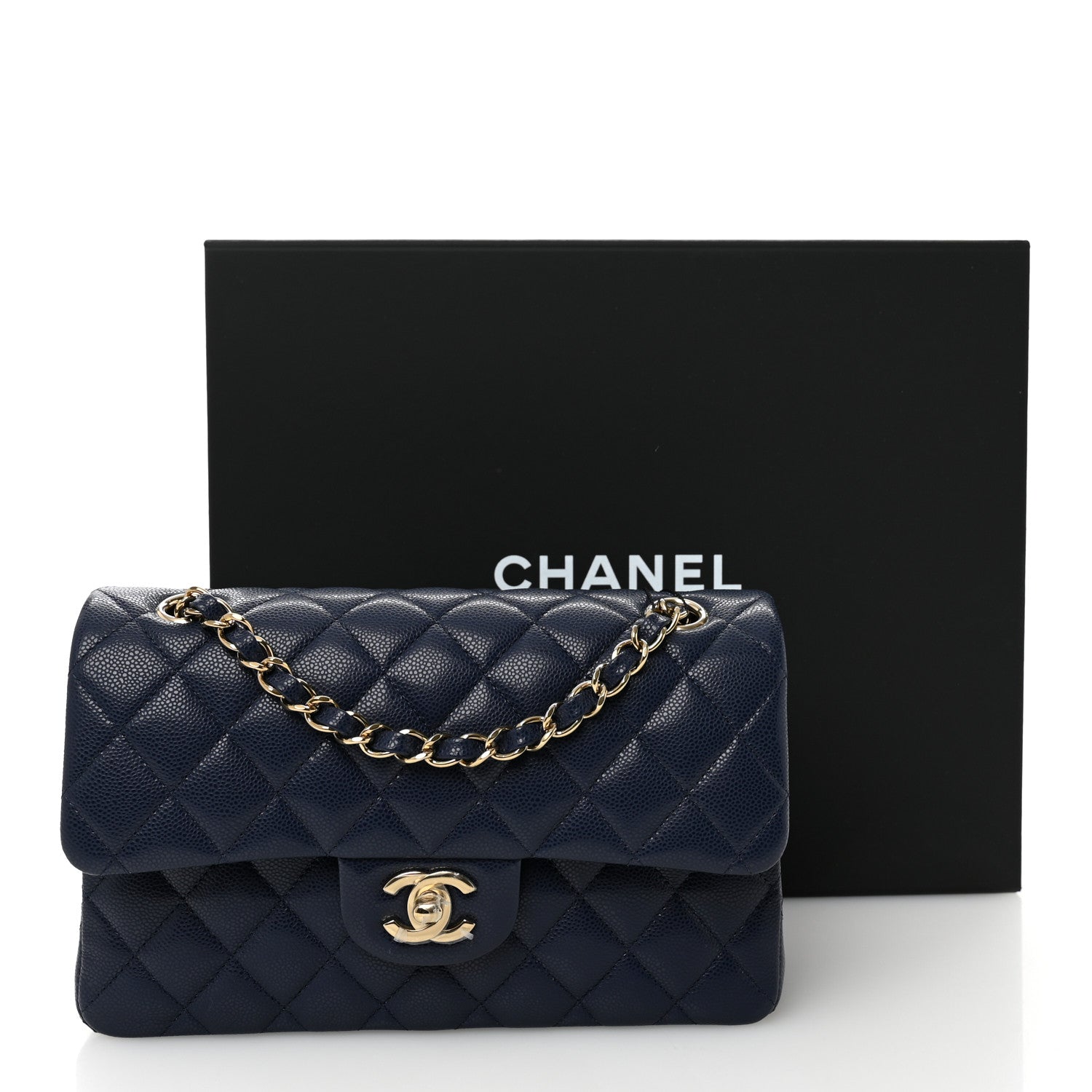 Chanel Caviar Quilted Small Double Flap Dark Navy 11 of 11