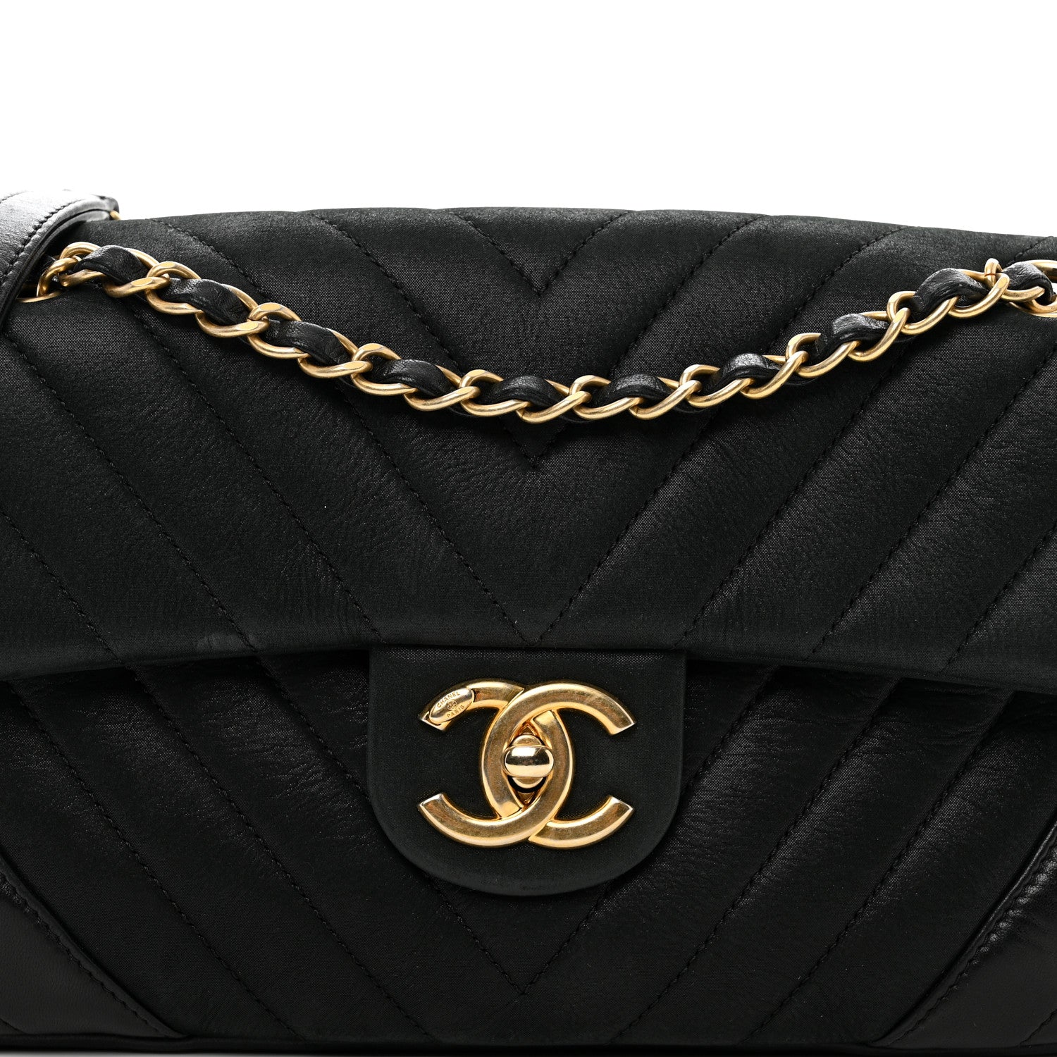 Chanel Suede Lambskin Chevron Quilted Flap Black 5 of 10